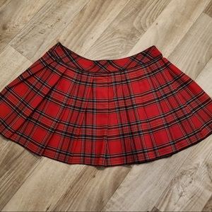 🦋2/35 ~ Pleated Plaid/Tartan Red School Skirt ~ LaSenza (red + black)